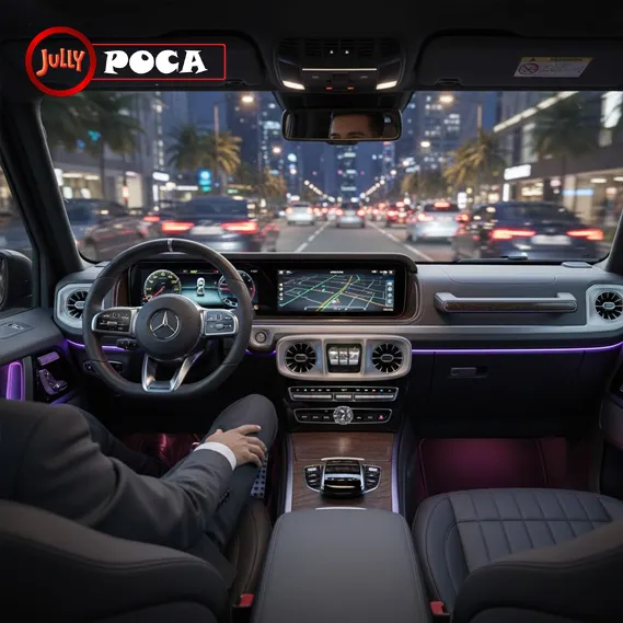 visualizing the electric g-wagon as a calm, luxurious city commuter